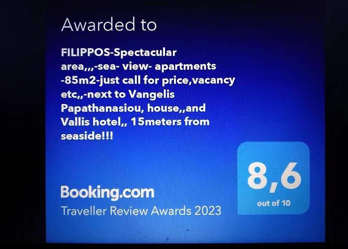 Apartamento Filippos-spectacular Area,,,,panoramic,-sea- View- Apartments-42m, Just Call On The Photo Number, For Price,vacancy Etc,,-next To Vallis Hotel,, 15meters From Seaside!!!